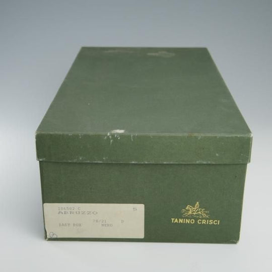 新品★(伊)タニノクリスチー SIZE 5【定価15万円以上★デッドストック品/ABRUZZO】ロングウイング/ボックスカーフ/黒/TANINO CRISCI★f512