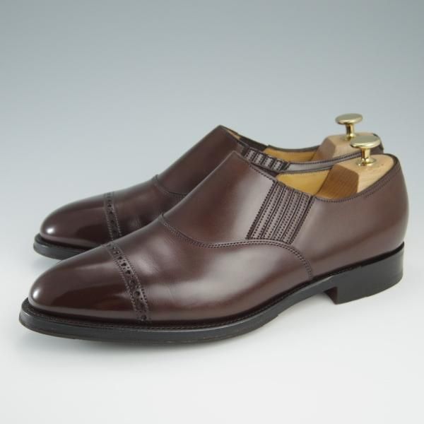 極美品★ジョンロブ 7E【貴重★8695ラスト/GAYTON】サイドエラスティック/カーフ/茶/メンズ/JOHN LOBB★f515