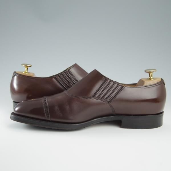 極美品★ジョンロブ 7E【貴重★8695ラスト/GAYTON】サイドエラスティック/カーフ/茶/メンズ/JOHN LOBB★f515