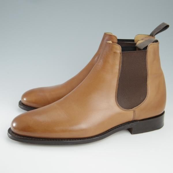 美品★チャーチ 80F/UK8【貴重★100ラスト/STAMFORD/サイドゴアブーツ】カーフ/茶/5都市ロゴ/メンズ/Church's★f518