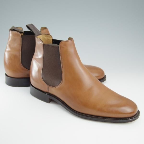 美品★チャーチ 80F/UK8【貴重★100ラスト/STAMFORD/サイドゴアブーツ】カーフ/茶/5都市ロゴ/メンズ/Church's★f518