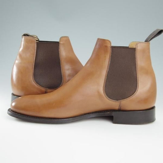 美品★チャーチ 80F/UK8【貴重★100ラスト/STAMFORD/サイドゴアブーツ】カーフ/茶/5都市ロゴ/メンズ/Church's★f518