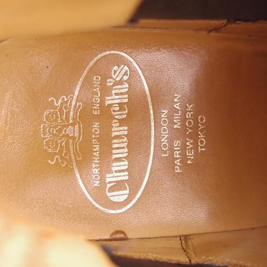 美品★チャーチ 80F/UK8【貴重★100ラスト/STAMFORD/サイドゴアブーツ】カーフ/茶/5都市ロゴ/メンズ/Church's★f518