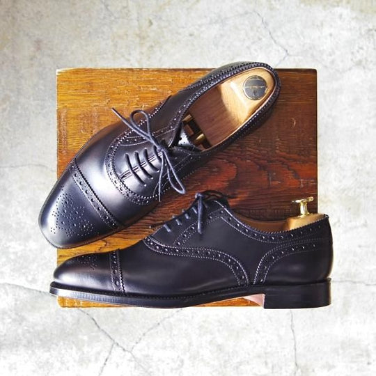 新品★(英)グレンソン 6F【定価￥74,800-★セミブローグ/OXFORD】カーフ/黒/メンズ/GRENSON★f521