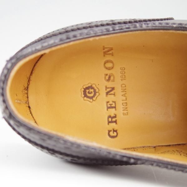 新品★(英)グレンソン 6F【定価￥74,800-★セミブローグ/OXFORD】カーフ/黒/メンズ/GRENSON★f521
