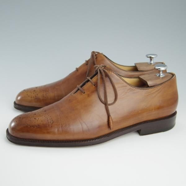 極上★(伊)タニノクリスチー SIZE 8【定価15万円以上★ホールカット/131543】カーフ/茶/メンズ/TANINO CRISCI★f528