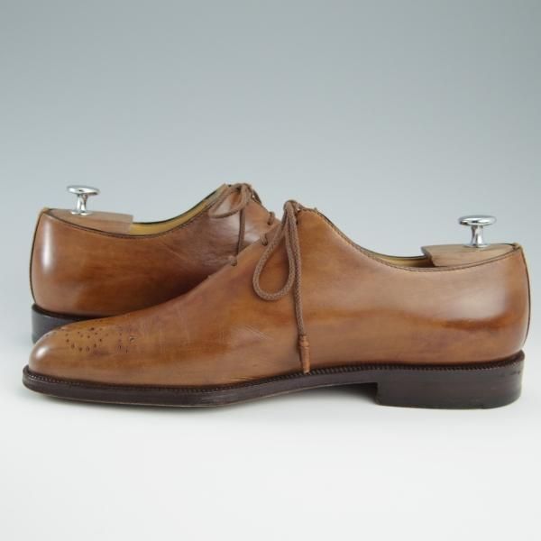 極上★(伊)タニノクリスチー SIZE 8【定価15万円以上★ホールカット/131543】カーフ/茶/メンズ/TANINO CRISCI★f528