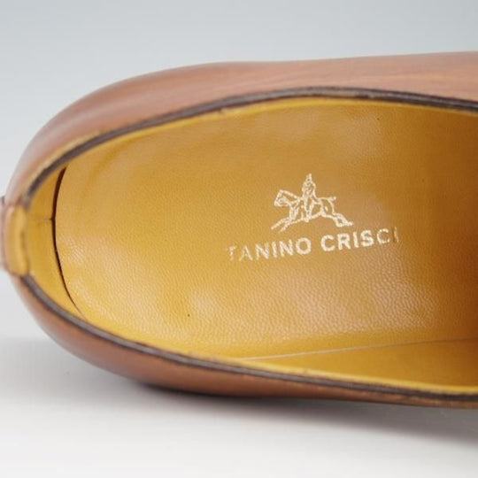 極上★(伊)タニノクリスチー SIZE 8【定価15万円以上★ホールカット/131543】カーフ/茶/メンズ/TANINO CRISCI★f528