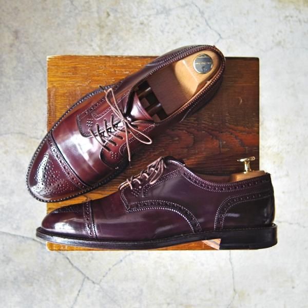 美品 オールデン Alden 975 7d バーガンディ　コードバン ALDEN オールデン 975 Long Wing Tip Color 8 Cordovan コード