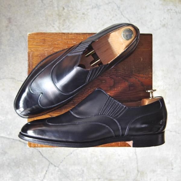 美品★クロケット&ジョーンズ 9E【★ロイドフットウェア別注/Lloyd Footwear】サイドエラスティック/カーフ/黒/Crockett&Jones★f536