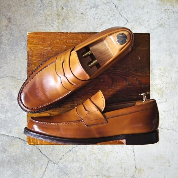 極上★チャーチ 70D/UK6.5程度【★コインローファー/Wesley】101ラスト/カーフ/薄茶/メンズ/Church's★f537