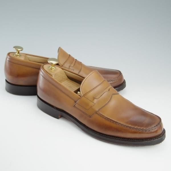 極上★チャーチ 70D/UK6.5程度【★コインローファー/Wesley】101ラスト/カーフ/薄茶/メンズ/Church's★f537