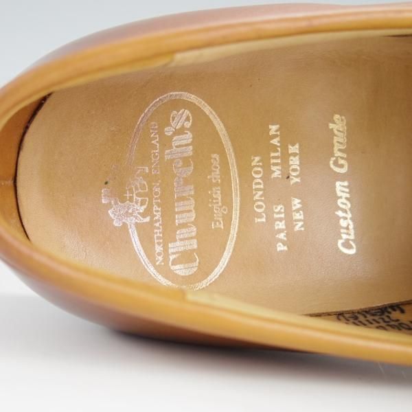 極上★チャーチ 70D/UK6.5程度【★コインローファー/Wesley】101ラスト/カーフ/薄茶/メンズ/Church's★f537