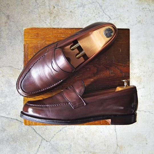 極上★(英)チーニー 6.5F【定価￥74,800-★HUDSON/ハドソン/コインローファー】5203ラスト/カーフ/MOCHA/濃茶/CHEANEY★f538