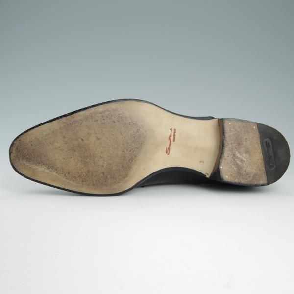 極美品★(伊)サントーニ SIZE 8【上級★グッドイヤーウェルテッド製法/12610】ストレートチップ/カーフ/黒/メンズ/Santoni★f540