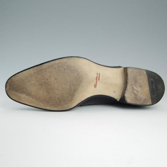 極美品★(伊)サントーニ SIZE 8【上級★グッドイヤーウェルテッド製法/12610】ストレートチップ/カーフ/黒/メンズ/Santoni★f540