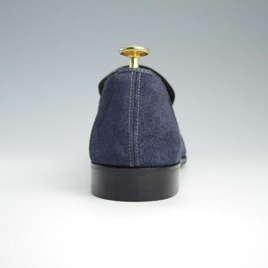 ほぼ試着程度★(伊)タニノクリスチー SIZE 7【定価15万円以上★最後期のタッセルローファー/136209】スエード/紺/TANINO CRISCI★f541