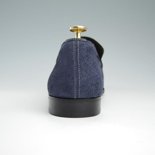 ほぼ試着程度★(伊)タニノクリスチー SIZE 7【定価15万円以上★最後期のタッセルローファー/136209】スエード/紺/TANINO CRISCI★f541