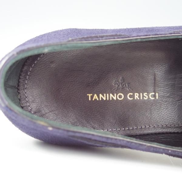 ほぼ試着程度★(伊)タニノクリスチー SIZE 7【定価15万円以上★最後期のタッセルローファー/136209】スエード/紺/TANINO CRISCI★f541