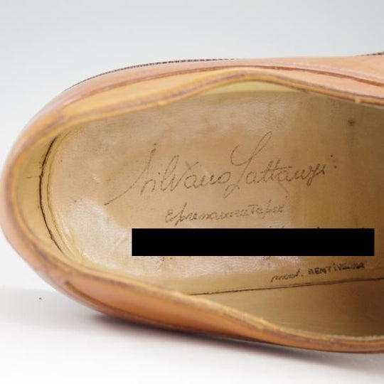 極上★(伊)シルヴァノ・ラッタンジ UK6.5程度【高額オーダー品★ベンティベーニャ製法】Uチップ/茶/シルバノ/Silvano Lattanzi★f542