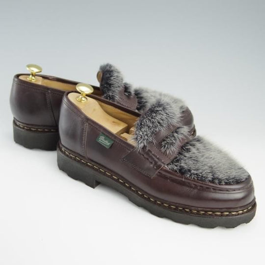極美品★パラブーツ SIZE 5.5【定価￥92,400-★VISON(ミンクファー)仕様/REIMS/ビームス別注】ランス/リスレザー/BEAMS/Paraboot★f552