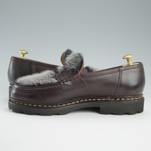 極美品★パラブーツ SIZE 5.5【定価￥92,400-★VISON(ミンクファー)仕様/REIMS/ビームス別注】ランス/リスレザー/BEAMS/Paraboot★f552