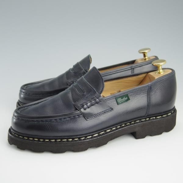 美品★パラブーツ SIZE 5.5【定価￥71,500-★ランス/REIMS】コインローファー/リスレザー/マルシェソール/NUIT/紺/Paraboot★f553