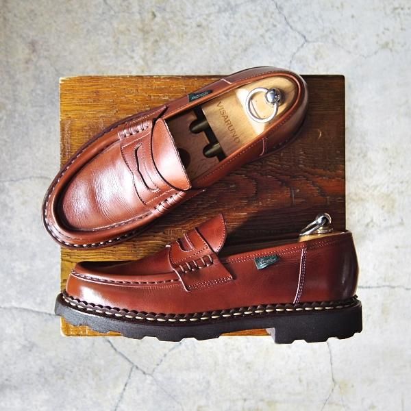 極美品★パラブーツ SIZE 5.5【定価￥71,500-★ランス/REIMS】コインローファー/リスレザー/マルシェソール/マロン/茶/Paraboot★f554