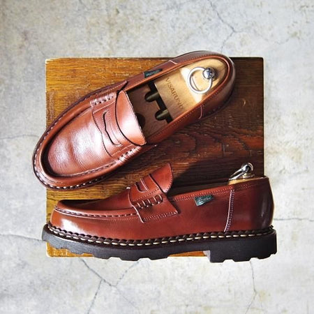 極美品★パラブーツ SIZE 5.5【定価￥71,500-★ランス/REIMS】コインローファー/リスレザー/マルシェソール/マロン/茶/Paraboot★f554