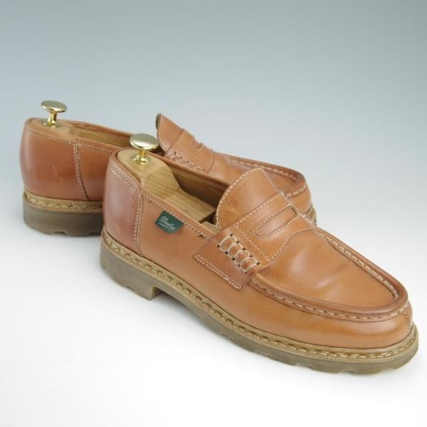 極美品★パラブーツ SIZE 5.5【定価￥71,500-★REIMS/ベジタブルタンニンレザー仕様】ランス/コインローファー/CAMEL/Paraboot★f555