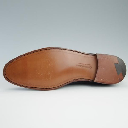 ほぼ未使用★クロケット&ジョーンズ 8E【定価￥77,000-★EDIFICE別注/THURLOE】302ラスト/ローファー/スエード/紺/Crockett&Jones★f565