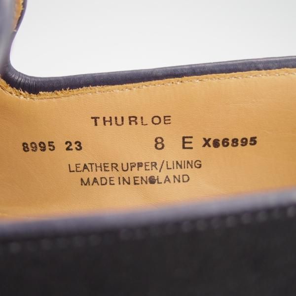 ほぼ未使用★クロケット&ジョーンズ 8E【定価￥77,000-★EDIFICE別注/THURLOE】302ラスト/ローファー/スエード/紺/Crockett&Jones★f565