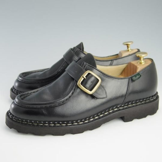 極上★パラブーツ SIZE 41.5【定価￥72,600-★MICHAEL BRIDE/ミカエル ブリッド】モンクストラップ/リスレザー/黒/Paraboot★f571