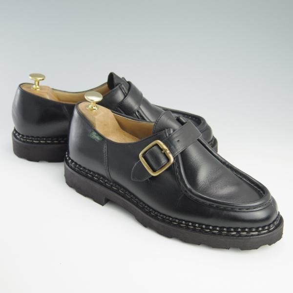 極上★パラブーツ SIZE 41.5【定価￥72,600-★MICHAEL BRIDE/ミカエル ブリッド】モンクストラップ/リスレザー/黒/Paraboot★f571