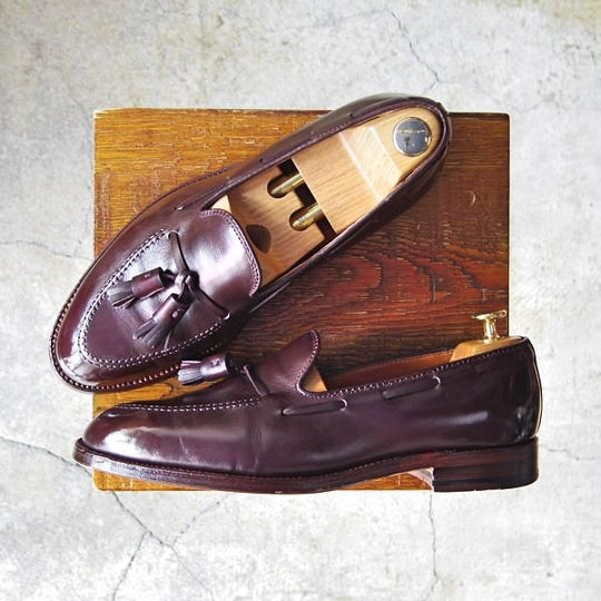 美品★オールデン 8D【貴重★(ハワイ)Leather Soul×Bar Leather Apron別注/D6108/BLA02】タッセルローファー/カーフ/赤茶/Alden★f572