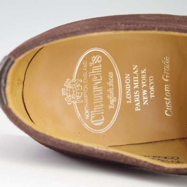 極上★チャーチ 75F/UK7.5【定価￥86,900-★コンサル/CONSUL】173ラスト/ストレートチップ/5都市ロゴ/スエード/濃茶/Church's★f575