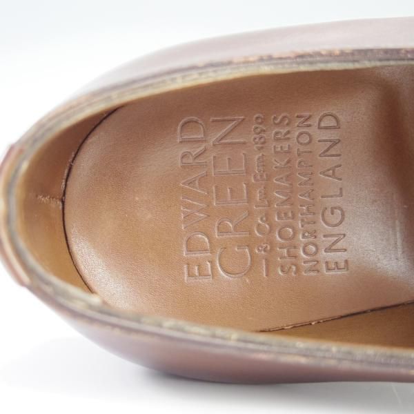 美品★エドワードグリーン 6.5E【定価￥174,900-★チェルシー/CHELSEA/202ラスト】ストレートチップ/カーフ/茶/EDWARD GREEN★f576