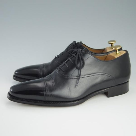 極美品★(伊)ステファノ・ブランキーニ SIZE 8【定価￥80,300-★ストレートチップ/S4693】カーフ/黒/メンズ/STEFANO BRANCHINI★f578