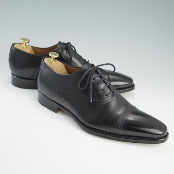極美品★(伊)ステファノ・ブランキーニ SIZE 8【定価￥80,300-★ストレートチップ/S4693】カーフ/黒/メンズ/STEFANO BRANCHINI★f578