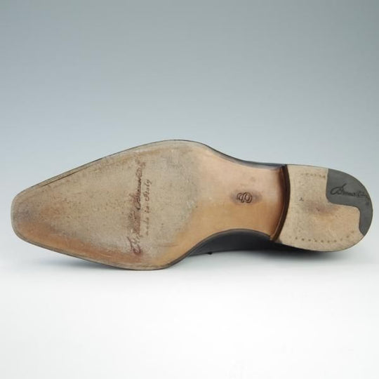 極美品★(伊)ステファノ・ブランキーニ SIZE 8【定価￥80,300-★ストレートチップ/S4693】カーフ/黒/メンズ/STEFANO BRANCHINI★f578