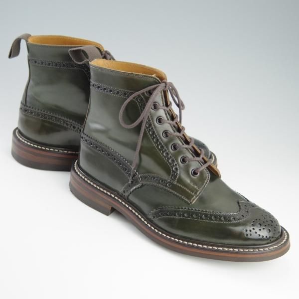 【りょー様】レア Tricker's MALTON コードバン グリーン 7.5 美品☆トリッカーズ SIZE 7.5【モデル価格17万円以上☆コードバン仕様