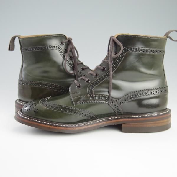 美品★トリッカーズ SIZE 7.5【モデル価格17万円以上★コードバン仕様/緑色/MALTON】モールトン/M2508/カントリーブーツ/Tricker's★f581