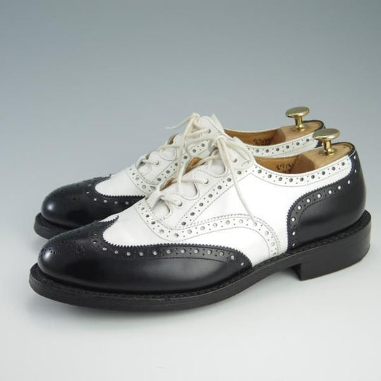 極上★トリッカーズ SIZE 7.5【ダイナイトソール仕様★ギリーシューズ/M7518】フルブローグ/カーフ/白×黒/メンズ/Tricker's★f582