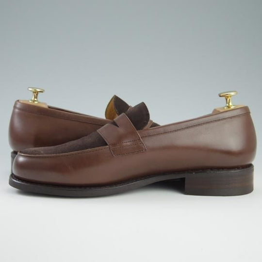 極美品★パラブーツ SIZE 8【定価￥77,000-★コンビ仕様/DAX】ギャラクシーソール/コインローファー/カーフ×スエード/茶/Paraboot★f588