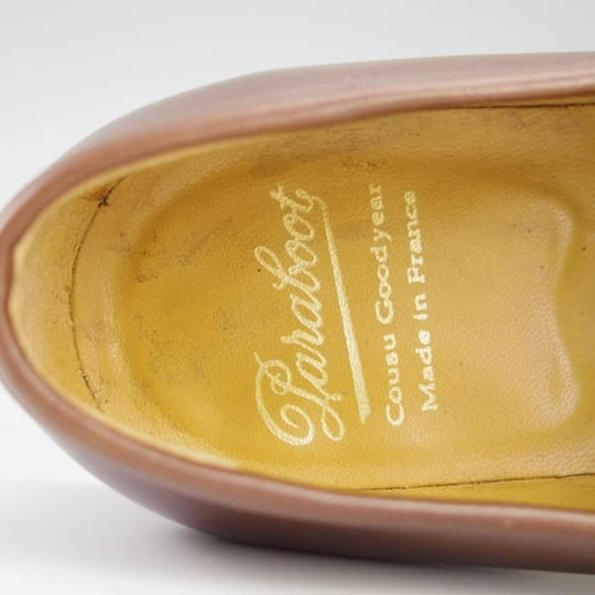 極美品★パラブーツ SIZE 8【定価￥77,000-★コンビ仕様/DAX】ギャラクシーソール/コインローファー/カーフ×スエード/茶/Paraboot★f588