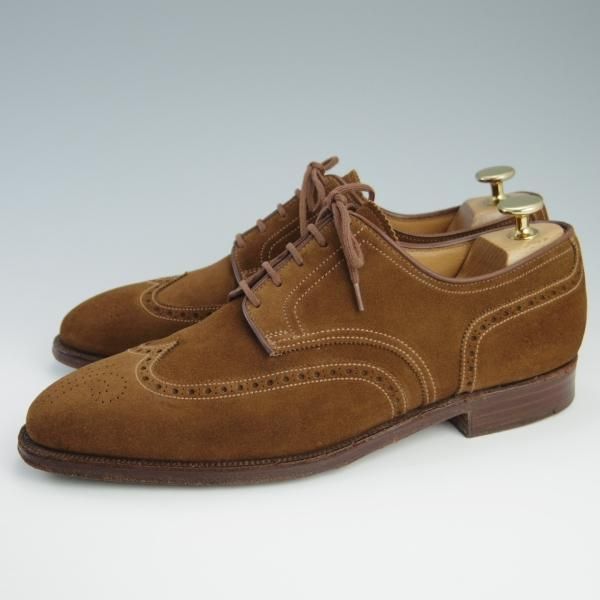 極上★クロケット&ジョーンズ 7E【★(英)ポールスミス別注/Paul Smith】フルブローグ/スエード/茶/メンズ/Crockett&Jones★f589