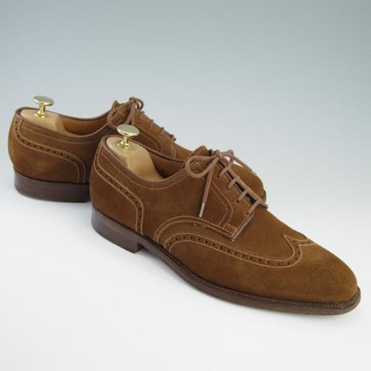 極上★クロケット&ジョーンズ 7E【★(英)ポールスミス別注/Paul Smith】フルブローグ/スエード/茶/メンズ/Crockett&Jones★f589