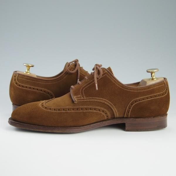 極上★クロケット&ジョーンズ 7E【★(英)ポールスミス別注/Paul Smith】フルブローグ/スエード/茶/メンズ/Crockett&Jones★f589