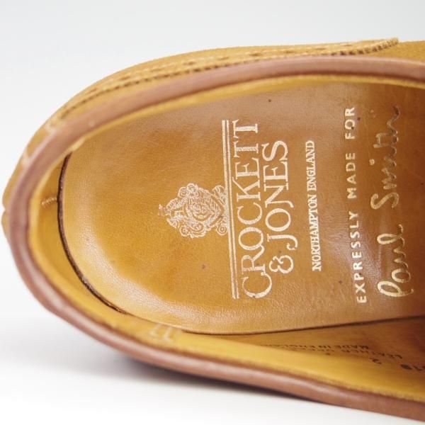 極上★クロケット&ジョーンズ 7E【★(英)ポールスミス別注/Paul Smith】フルブローグ/スエード/茶/メンズ/Crockett&Jones★f589