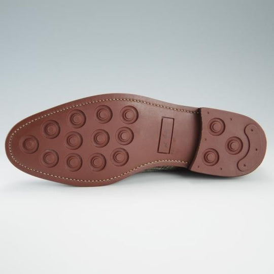 未使用★(伊)DUCAL/デュカル SIZE 40.5【コンビ仕様★ブラックラピド製法/6759】クォーターブローグ/カーフ×ウール/茶★f593